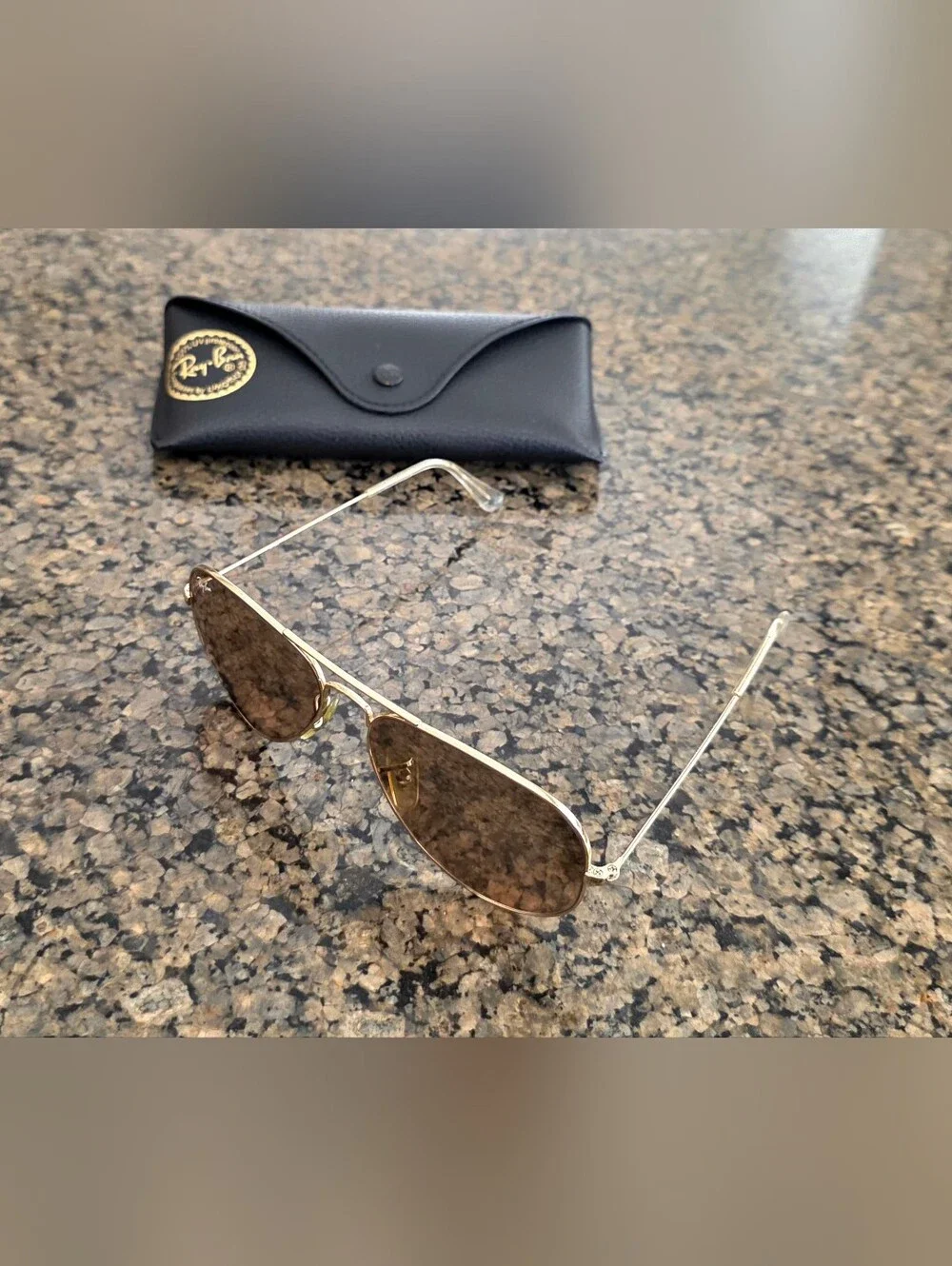 Ray-Ban Aviator Large RB3025 Gold Light Brown Gradient Lenses Unisex Sunglasses
